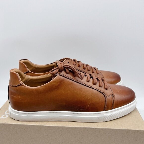 Bruno Magli Daniel Low Top Sneakers Casual Shoes Brown Leather Lace Up US 13 - Picture 5 of 11